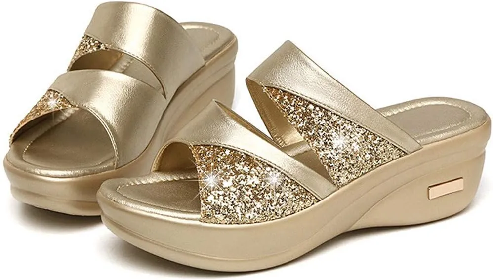Womens Low Wedge Sandals Size 10 Wide Width Sandals for Women Plus Size Arch Support Black Open Toe Sandals for Women Dressy Platform Womens Black Wedge Sandals Wide Width Sandals Women