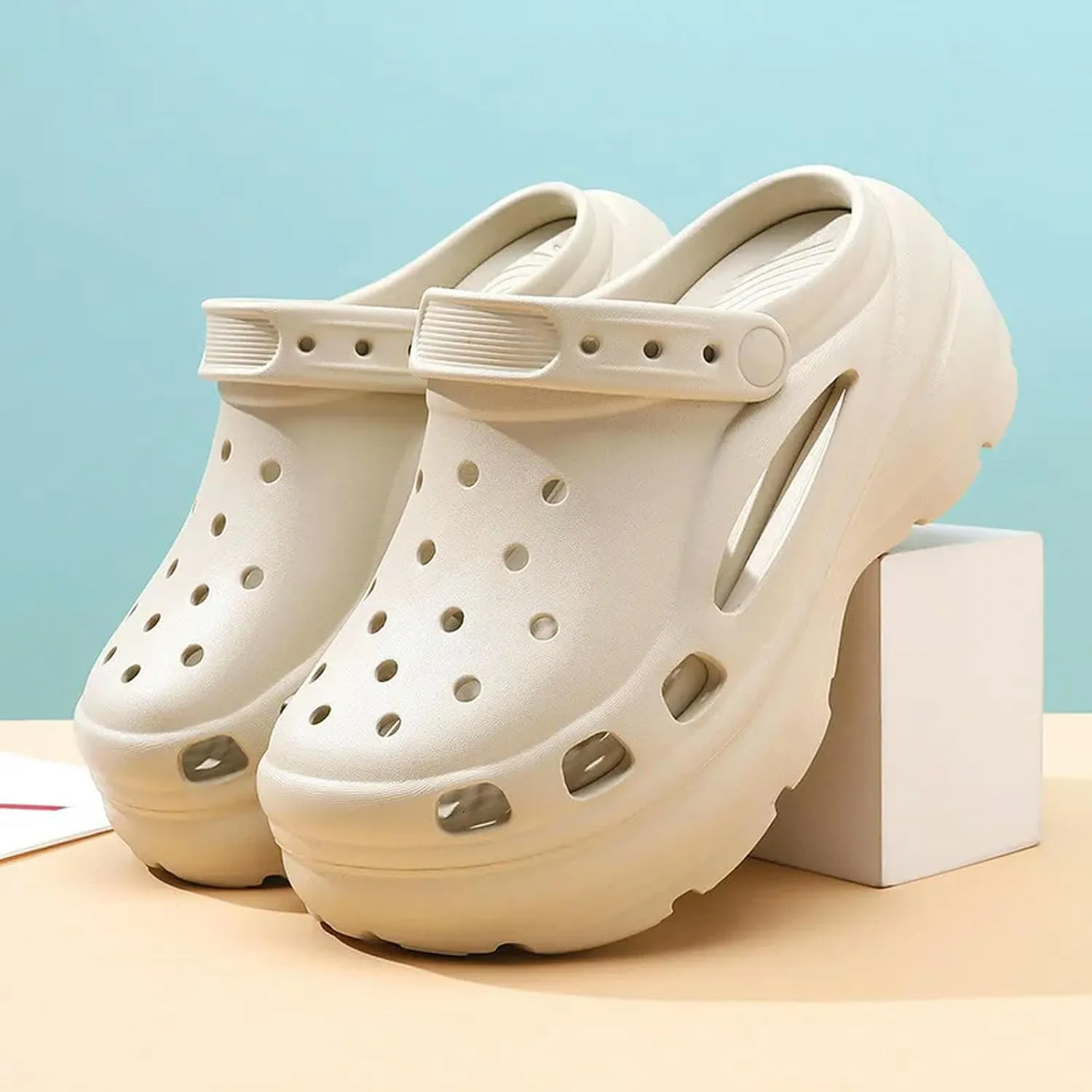 Women's Mule Sandals Women's Summer Outdoor Thick Sole Soft Hole Shoes