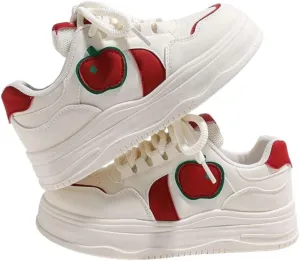 Women's Platform Casual Colorful Sneakers Retro Colorblock Stylish Cute Chunky Thick-Soled Walking Shoes
