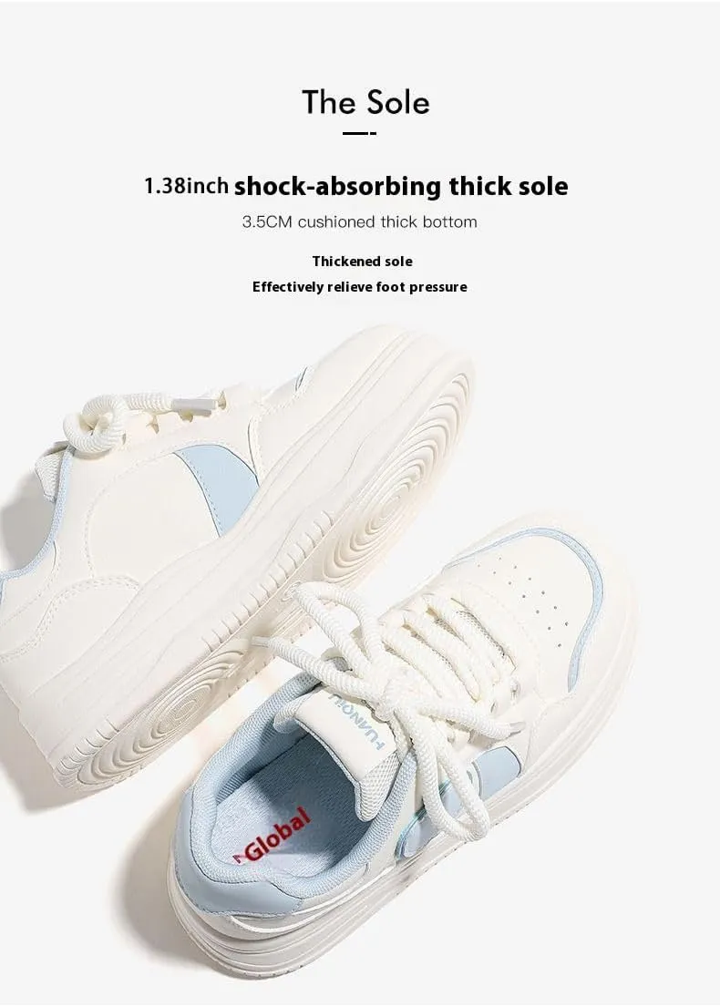 Women's Platform Casual Colorful Sneakers Retro Colorblock Stylish Cute Chunky Thick-Soled Walking Shoes