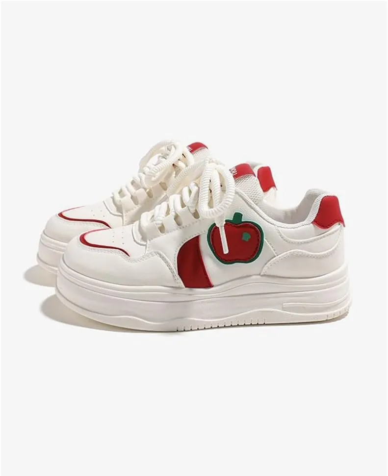 Women's Platform Casual Colorful Sneakers Retro Colorblock Stylish Cute Chunky Thick-Soled Walking Shoes