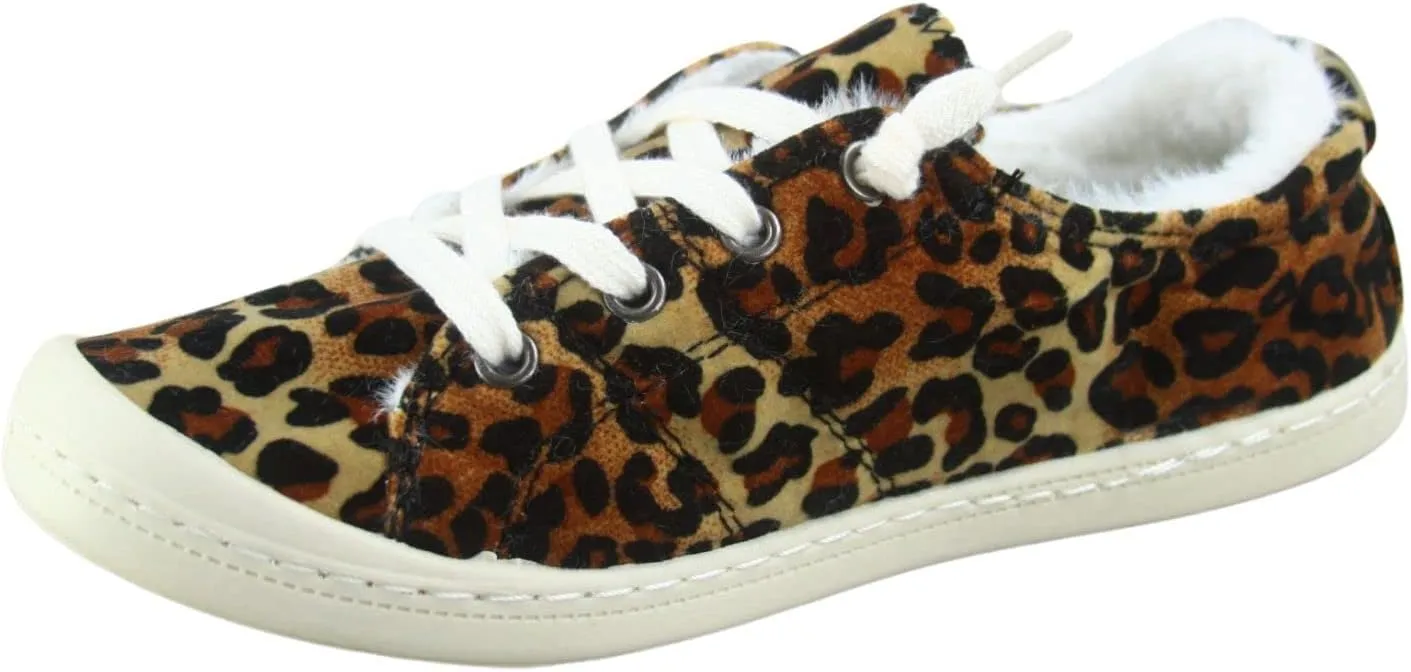 Women’s Slip-On Sneaker Fashion Low Top Casual Shoes Lace up Classic Walking Shoes