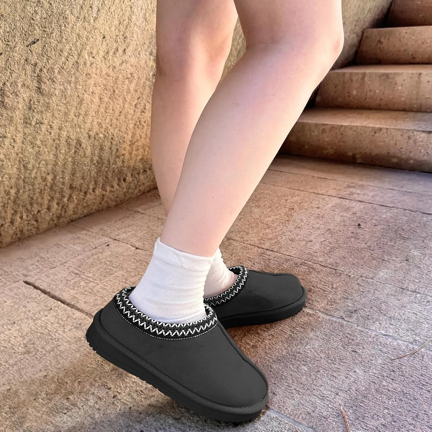 Women's Slippers Platform Mini Boots for Women Short Ankle Boot Fur Fleece Lined House Slippers Anti-Slip Boot For Outdoor