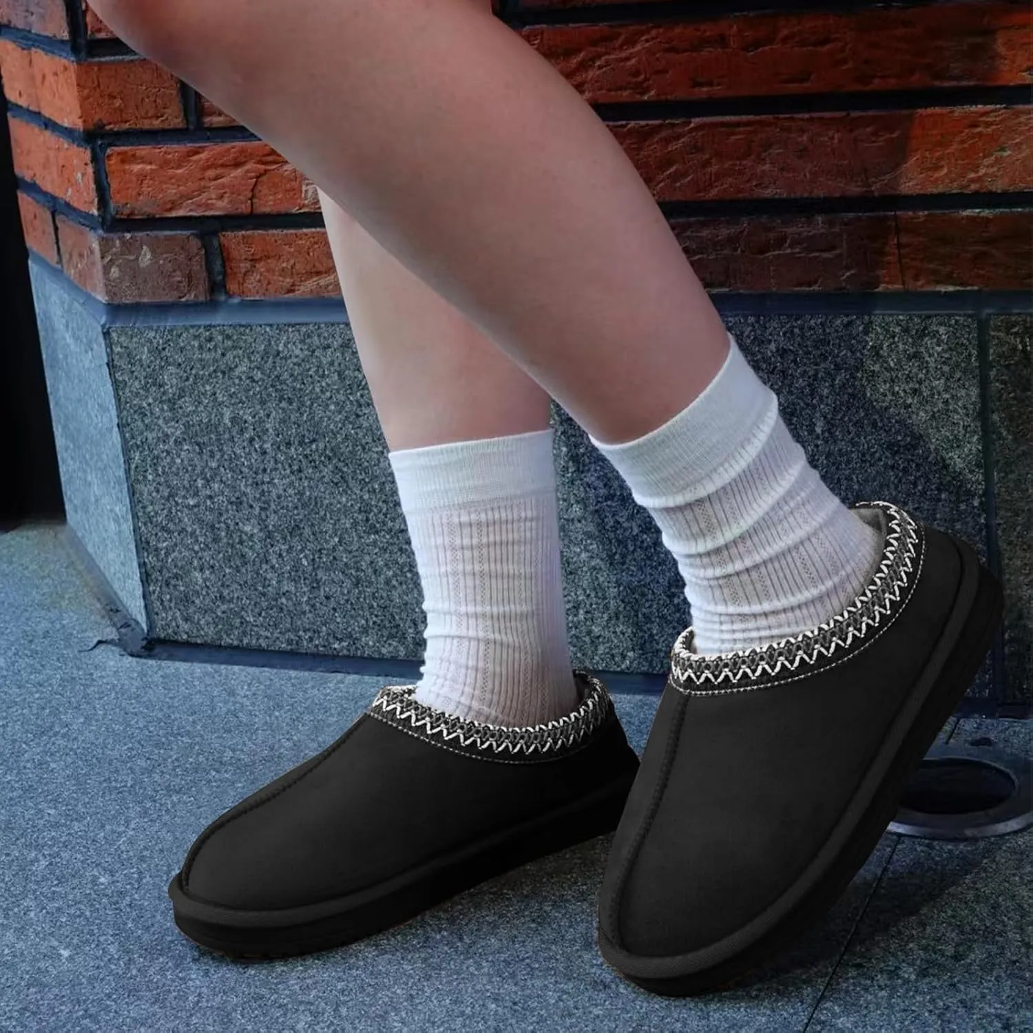 Women's Slippers Platform Mini Boots for Women Short Ankle Boot Fur Fleece Lined House Slippers Anti-Slip Boot For Outdoor
