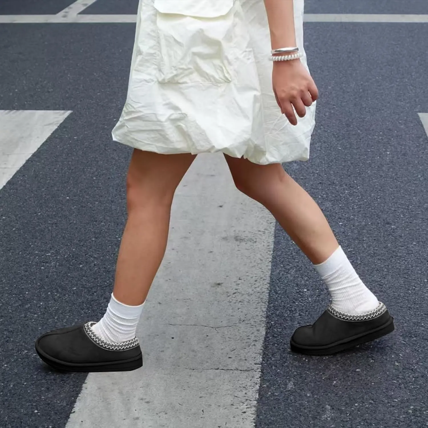 Women's Slippers Platform Mini Boots for Women Short Ankle Boot Fur Fleece Lined House Slippers Anti-Slip Boot For Outdoor