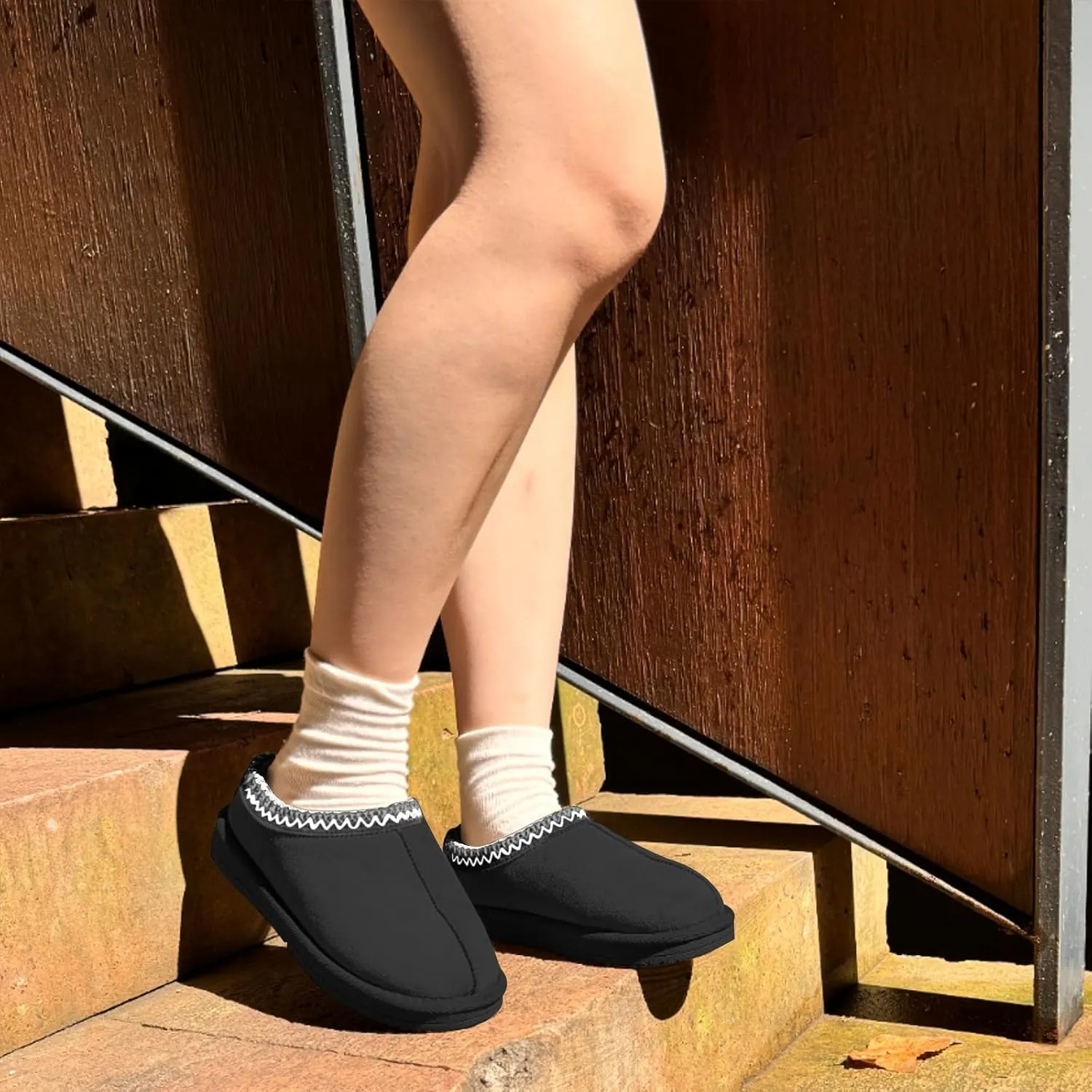 Women's Slippers Platform Mini Boots for Women Short Ankle Boot Fur Fleece Lined House Slippers Anti-Slip Boot For Outdoor