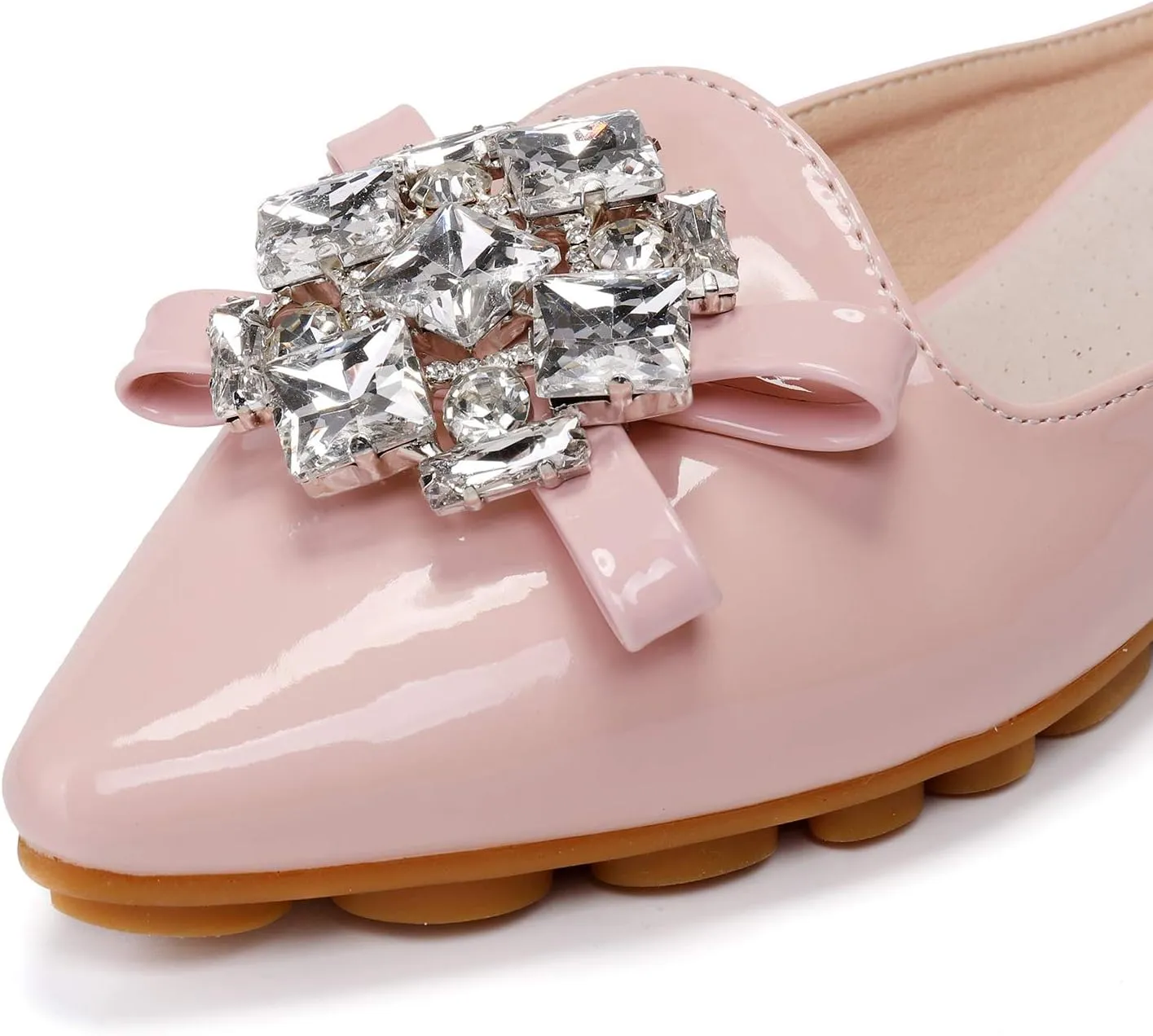 Women's Suede Leather Mules Mules for Woman Rhinestone Flats Comfortable Slip on Women Mule Shoe