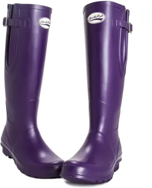 Womens/Ladies Neoprene Lined Tall Adjustable Matt Wellington (10 US) (Purple Grape)