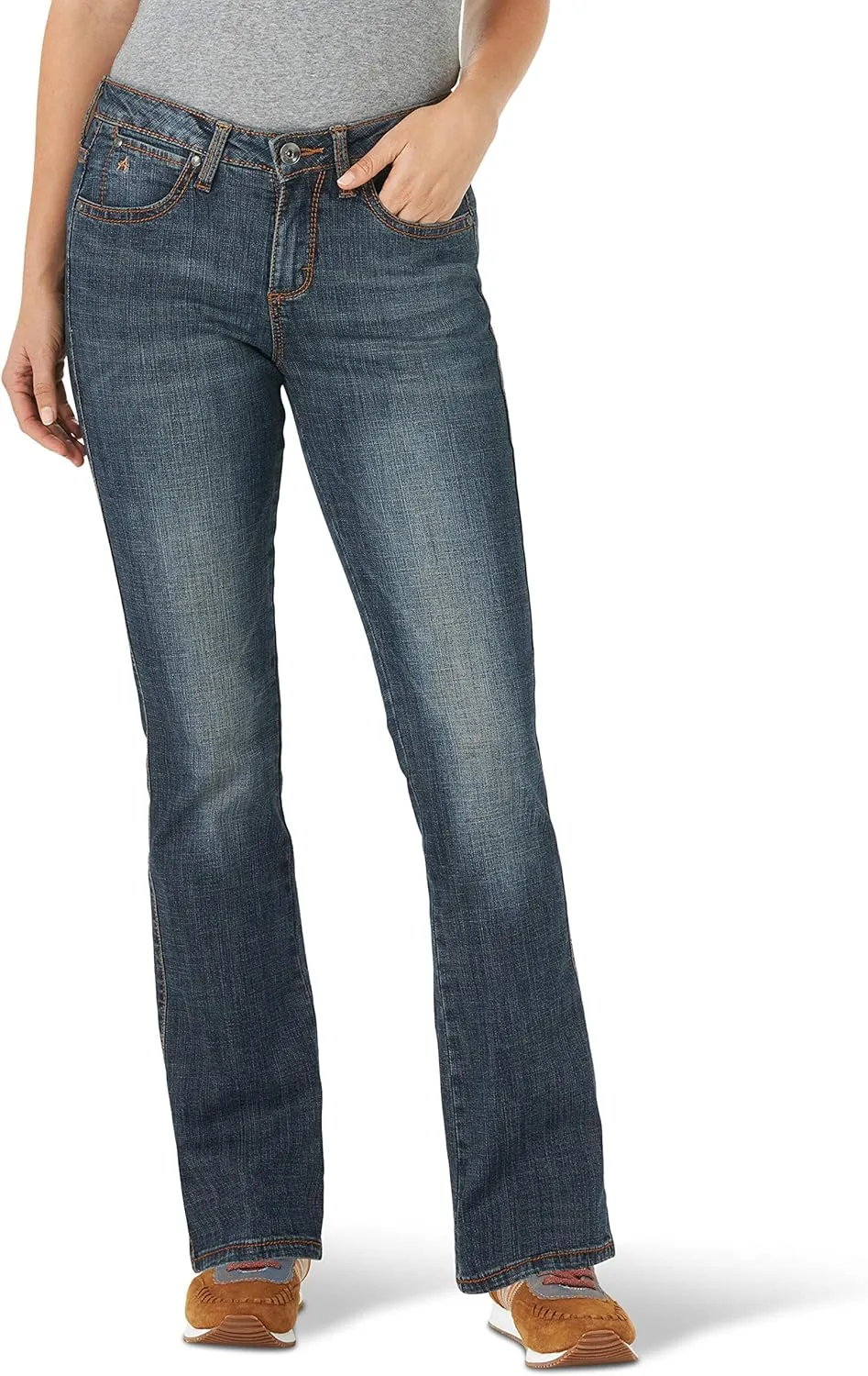 Wrangler Women's Aura Instantly Slimming Mid Rise Boot Cut Jean