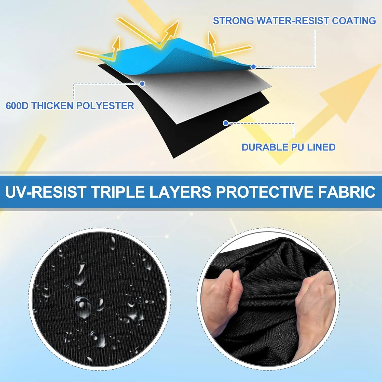 X AUTOHAUX Square Frame Bimini Top Storage Boot Cover with 2 Fixed Straps Waterproof Boat Bimini Storage Bag 600D Polyester Canvas Sun Resist Universal for 3 Bow 4 Bow 1 Set
