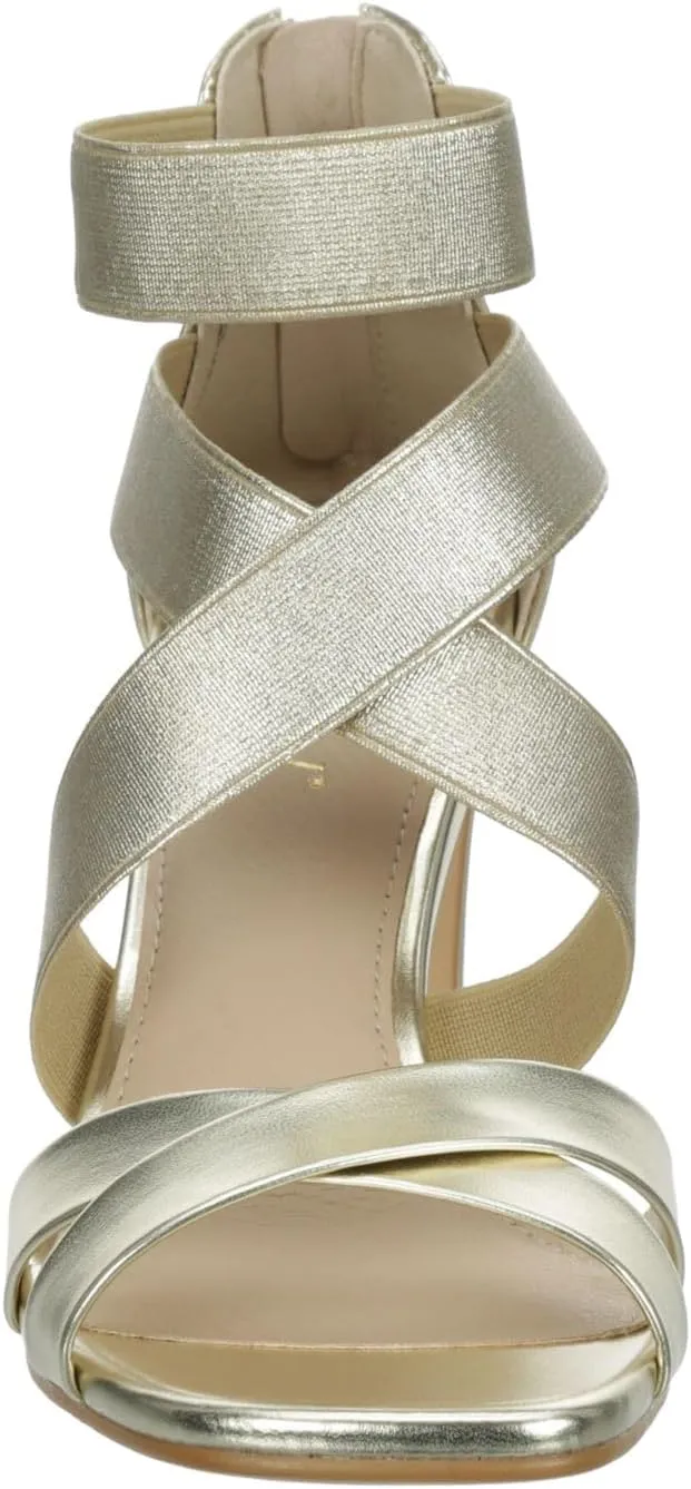 XAPPEAL Elline - Women's Zip-Up Elastic Ankle Strap Heel Open Toe Dress Sandal
