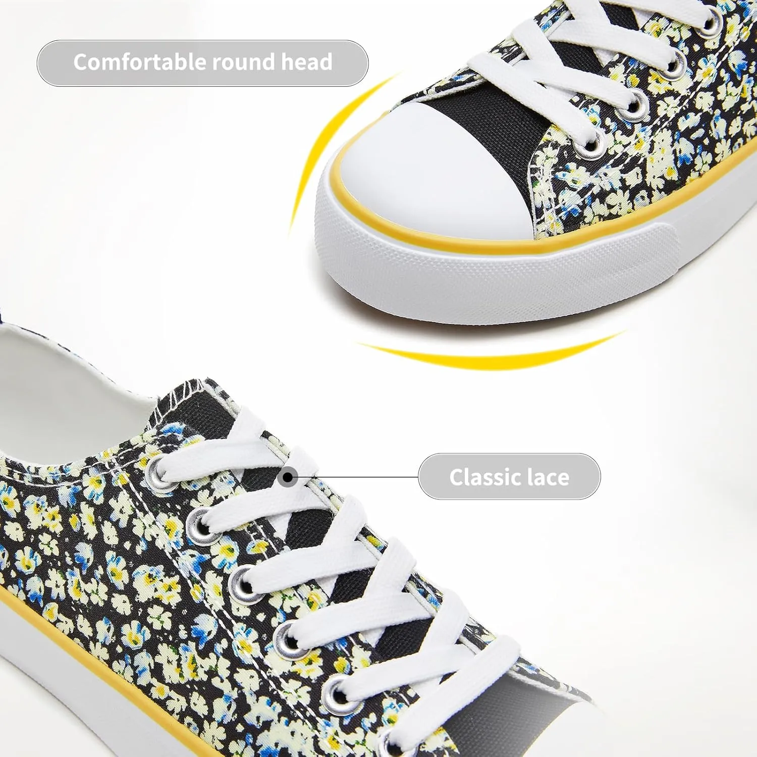 ZGR Women's Canvas Low Top Sneaker Lace-up Classic Casual Shoes for Women