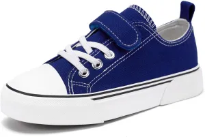 Zoroadke Toddler Boys and Girls Sneakers Low Top Adjustable Strap Canvas Shoes for Kids