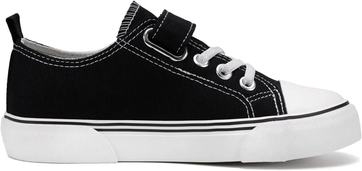 Zoroadke Toddler Boys and Girls Sneakers Low Top Adjustable Strap Canvas Shoes for Kids