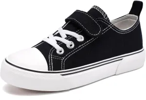 Zoroadke Toddler Boys and Girls Sneakers Low Top Adjustable Strap Canvas Shoes for Kids